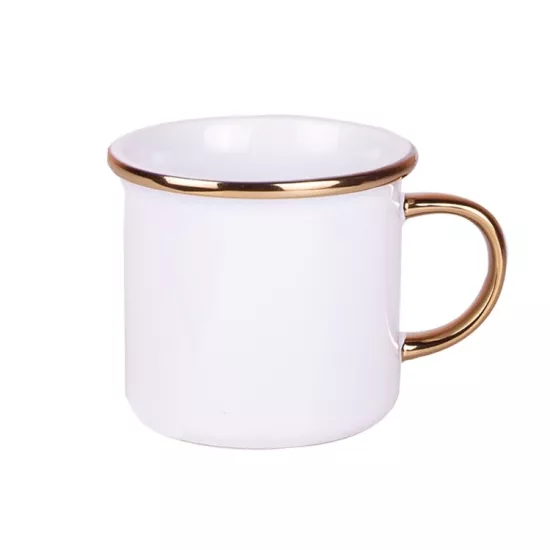 Altın Yaldızlı Enamel Kupa Bardak