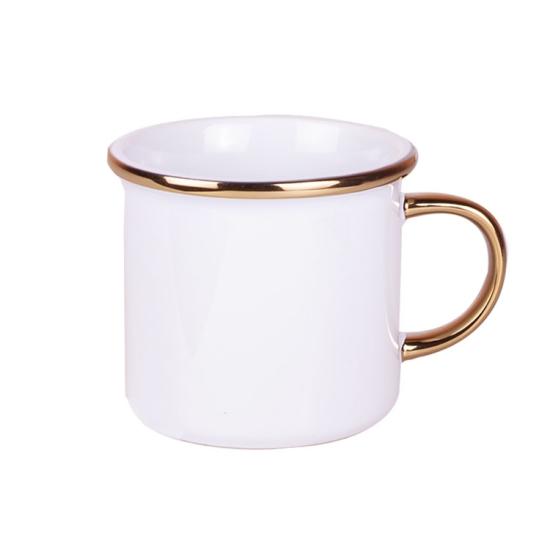 Porselen Altın Yaldızlı Enamel Kupa Bardak 