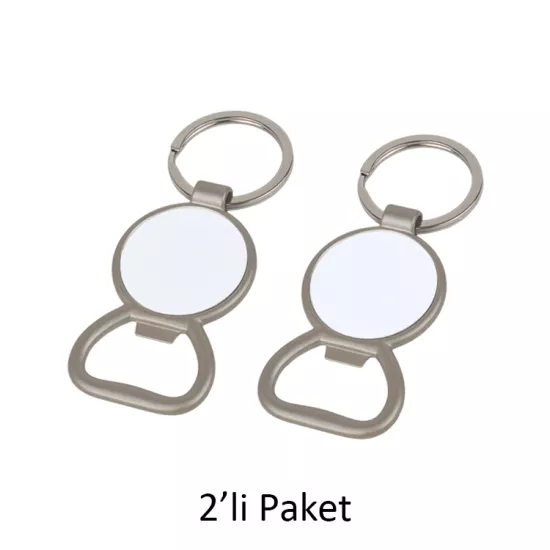 Tek Taraflı Mat Metal Açacaklı Anahtarlık - 2’li Pake