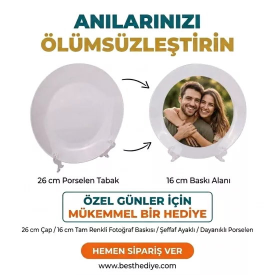 Porselen tabak büyük boy 26 cm