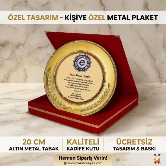 Başak lı ödül tabağı 25 cm+kutu
