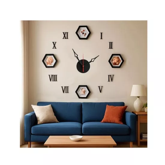 Yapışkanlı Dekoratif Büyük Duvar Saati