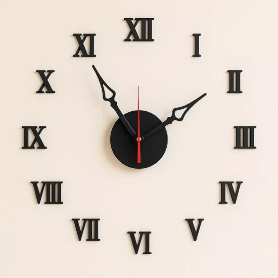 Yapışkanlı Dekoratif Büyük Duvar Saati