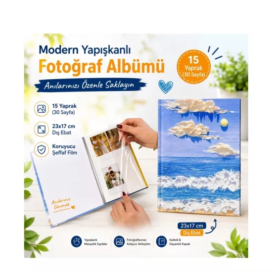  Yapışkanlı Fotoğraf Albümü  - 23x17cm