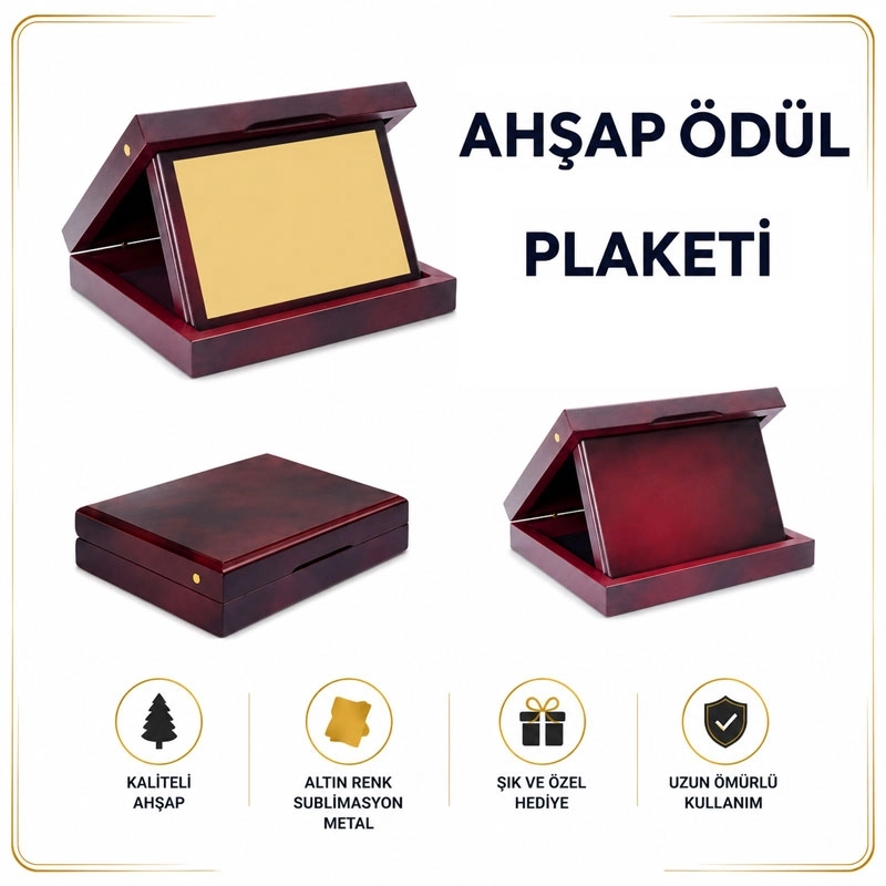 Ahşap Kutulu Plaket 12x16 cm - Yatay