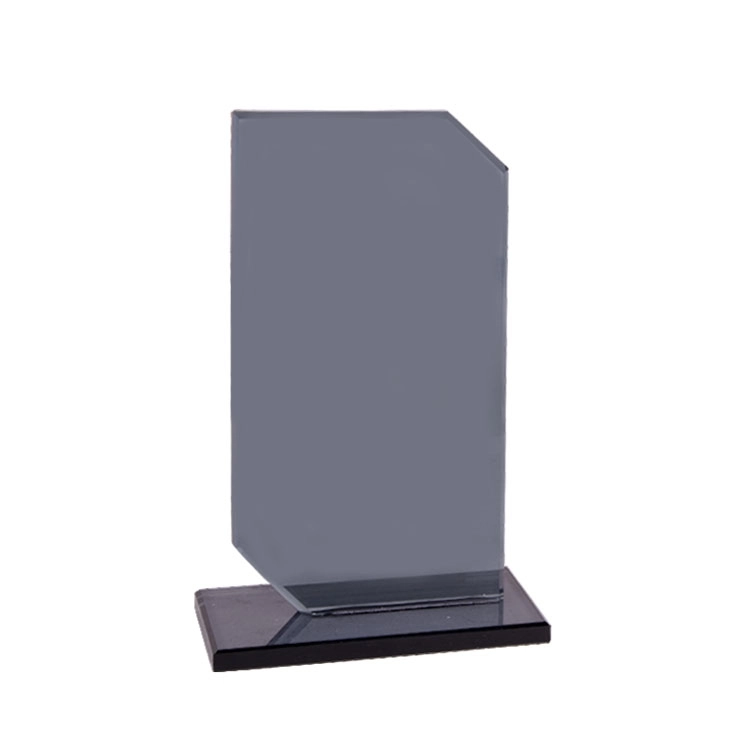 Füme Kristal Cam Plaket-metal yıldızlı
