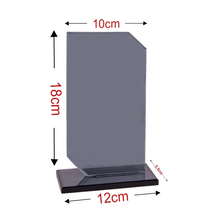 Füme Kristal Cam Plaket-metal yıldızlı