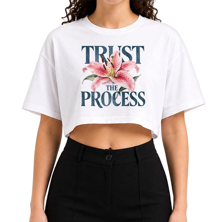 Oversize Pamuk - Polyester Beyaz Crop Tişört