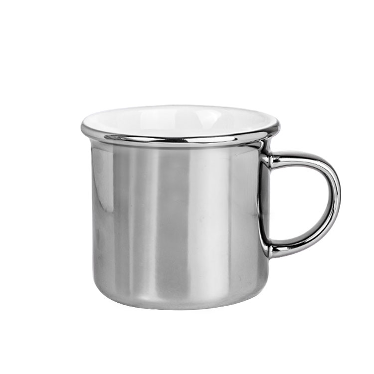 Porselen Gümüş Enamel Kupa Bardak 