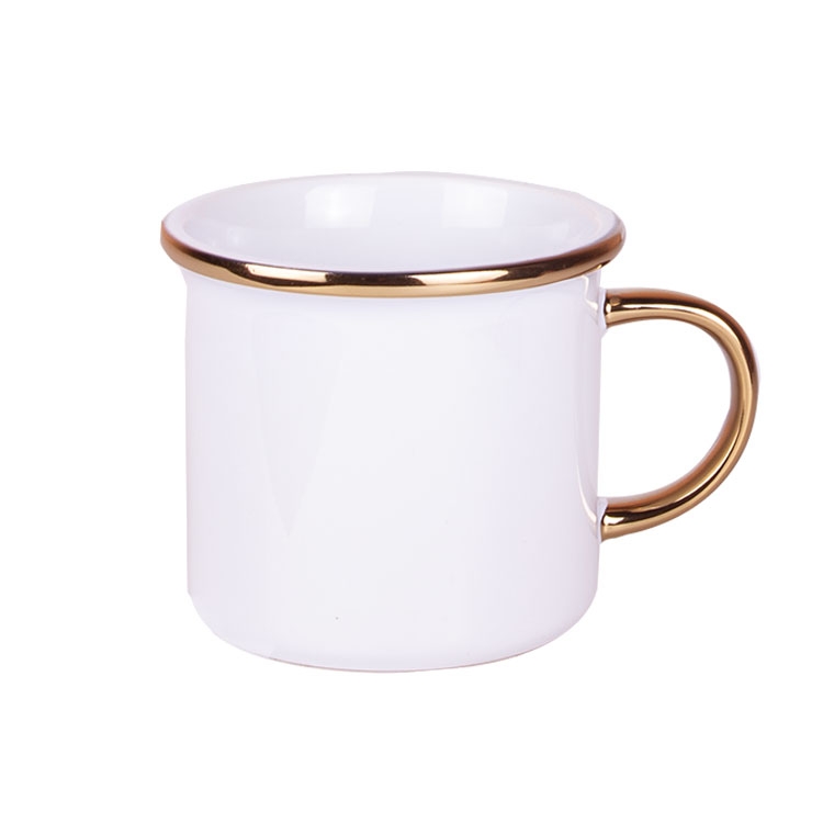 Porselen Altın Yaldızlı Enamel Kupa Bardak 