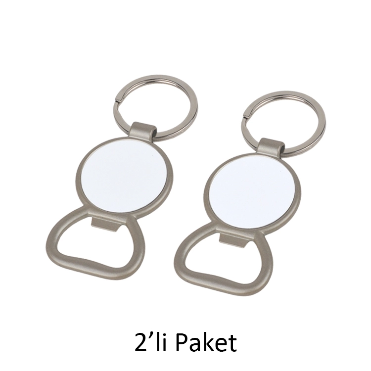 Tek Taraflı Mat Metal Açacaklı Anahtarlık - 2’li Pake