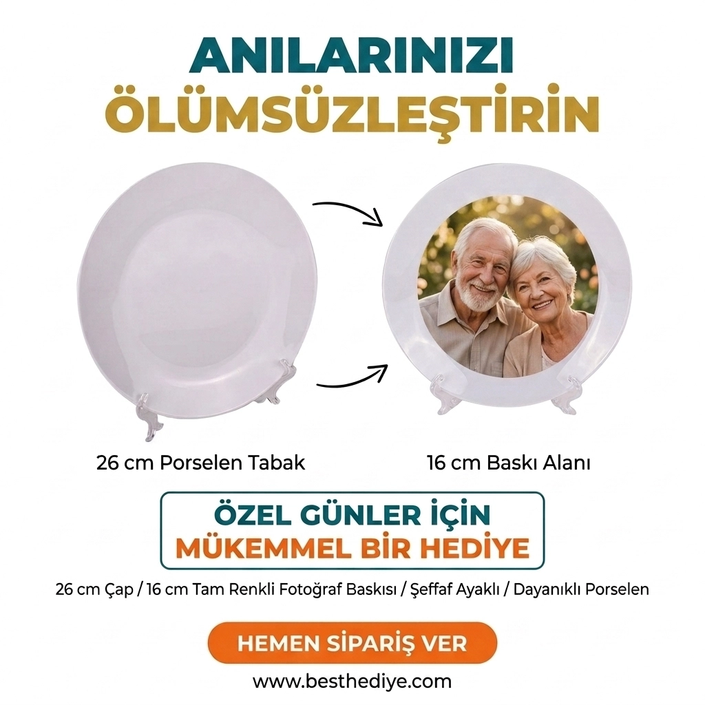 Porselen tabak büyük boy 26 cm