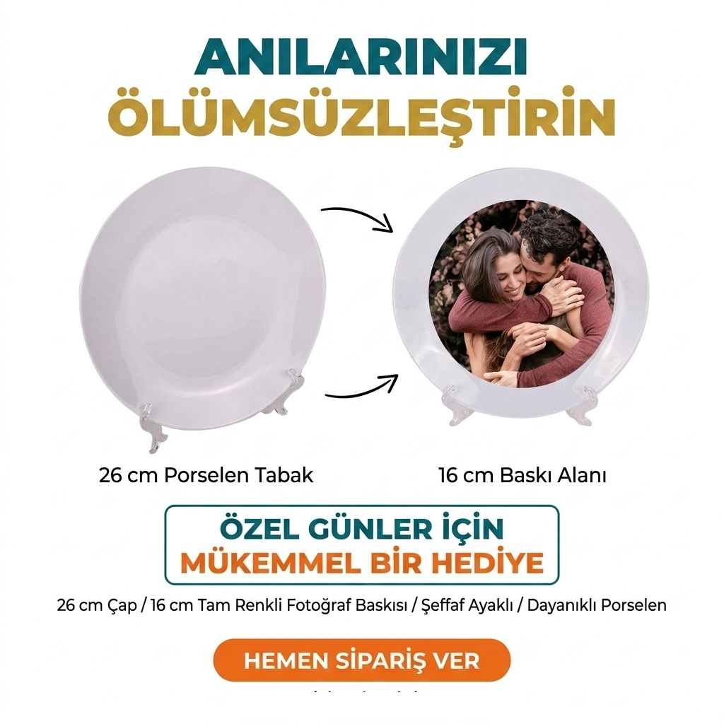 Porselen tabak büyük boy 26 cm