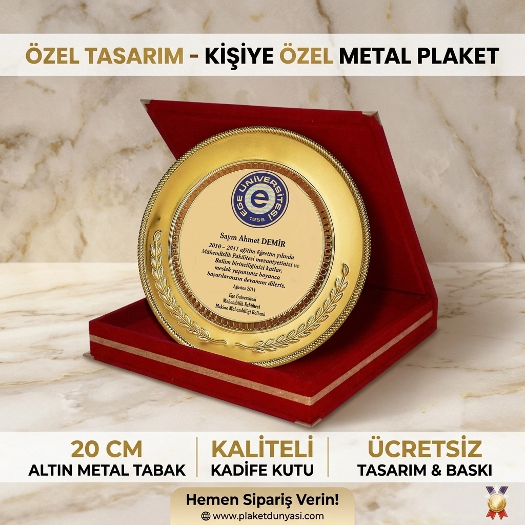 Başak lı ödül tabağı 20 cm+25x25 cm kutusuyla