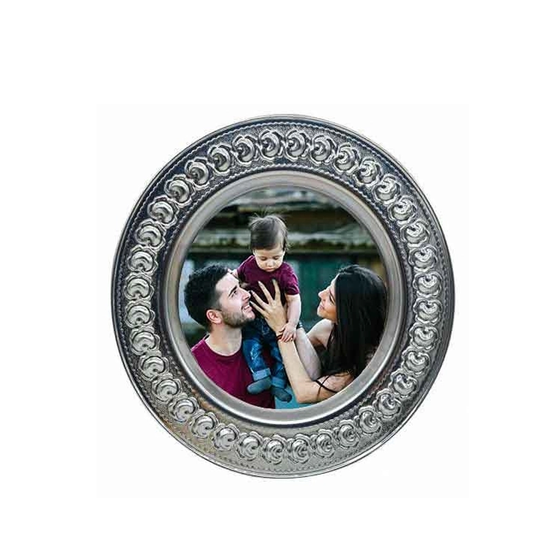 Gül Desen Silver - Gümüş Metal Tabak