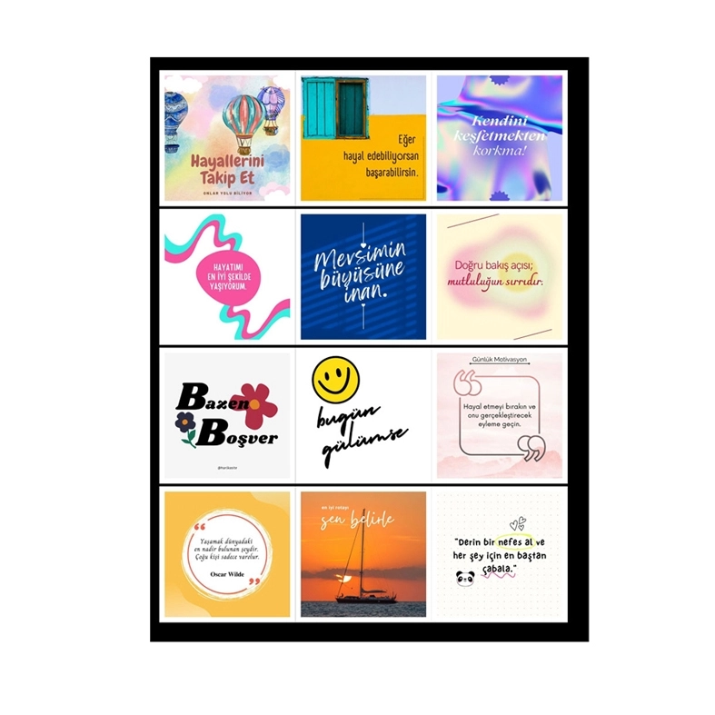 Magnet 7x7 motto sözler