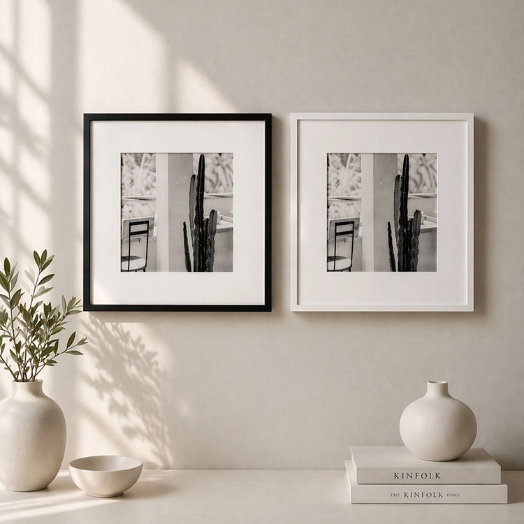 Yapışkanlı Paspartulu  Fotoğraf Çerçevesi - 21x21cm 2’li paket +resim baskısı