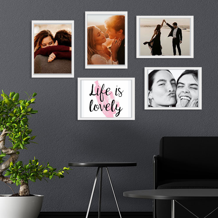 Yapışkanlı Sök Tak Beyaz Çerçeve 30x40cm - 2’li paket +resim baskısı