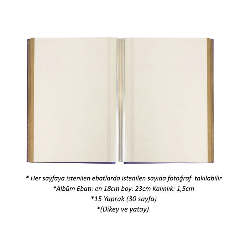 Yapışkanlı Süet Fotoğraf Albümü 15 Yaprak - 18x23cm