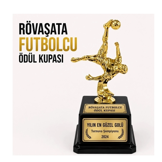 Rövaşata Futbolcu Ödül Kupası Altın- yazı baskı dahil